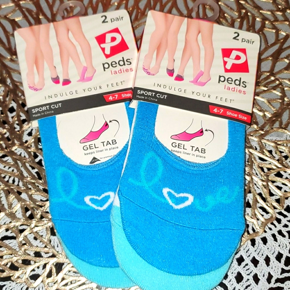 4 PAIRA PEDS LADIED SPORT CUT GEL TAB SOCKS